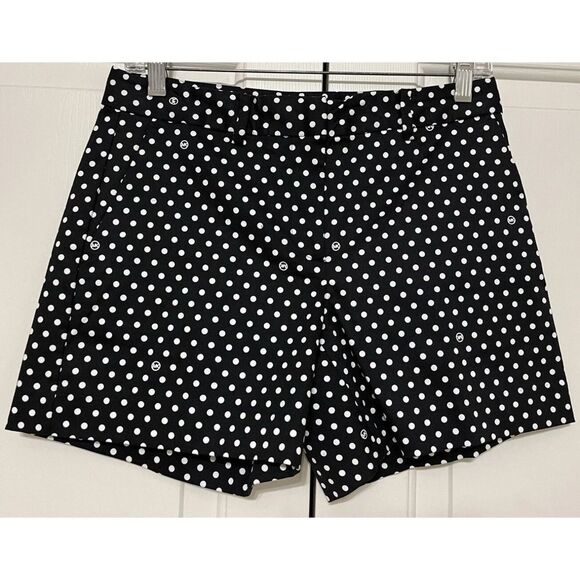 NWT Michael Kors size 6 black and white polka dot chino shorts women's - Picture 2 of 8